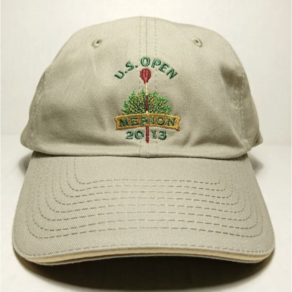 Men's USGA Golf US Open Merion Pennsylvania 2013 Tan Ball Cap Hat Strap Back